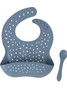 Silicone Bib & Spoon - Blue Silicone Bib & Spoon - Blue