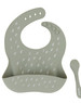 Silicone Bib & Spoon - Sage Silicone Bib & Spoon - Sage