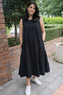 Tiered Midi Dress Black - Maternity & Breastfeeding