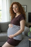 Coffee & Nautical Stripe Color-Block Maternity & Nursing Top