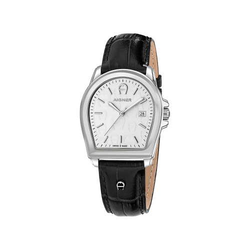 Aigner Verona Men's Silver Watch & Black Leather Strap : AIG120FAS01190 : Momento