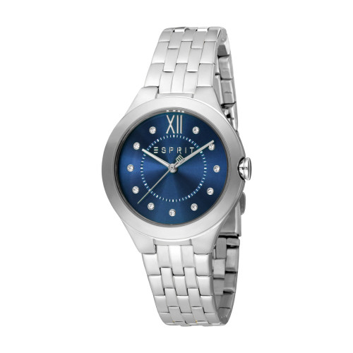 Esprit Women's Silver Color Watch With Dark Blue Dial And Stainless Steel Bracelet : EPT120FAS01651 : Momento