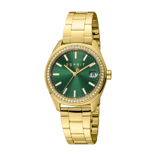 Esprit Women's Gold Color Watch With Dark Green Dial And Date Function : EPT120FAS01677 : Momento