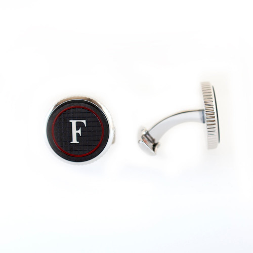 Ferre Milano Cufflinks Silver Color Black Face With Red Lining : RRE120ACC00442 : Momento