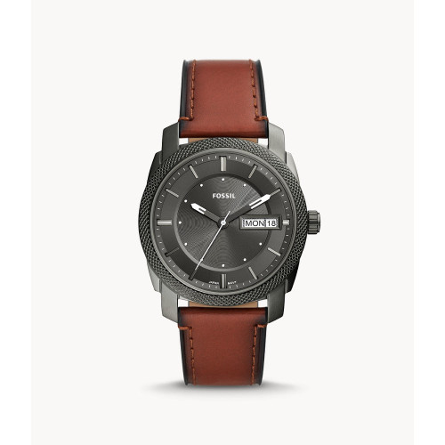 Fossil Machine Men's Three-hand Date Brown Eco Leather Watch : FSL120FAS00562 : Momento