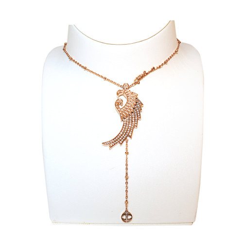 Just Cavalli Necklace Ip Rose Gold Chain With Angel Wing & Jc Logo Pendant : JCA120ACC00987 : Momento