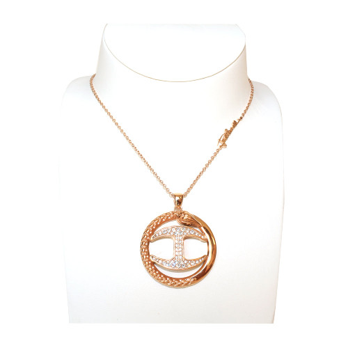Just Cavalli Necklace Ip Rose Gold Chain With Round Snake Style & Jc Logo Pendant : JCA120ACC01062 : Momento