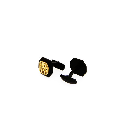 Roberto Cavalli Cufflinksmatte Black With Ip Gold Mid : RCA120ACC00168 : Momento