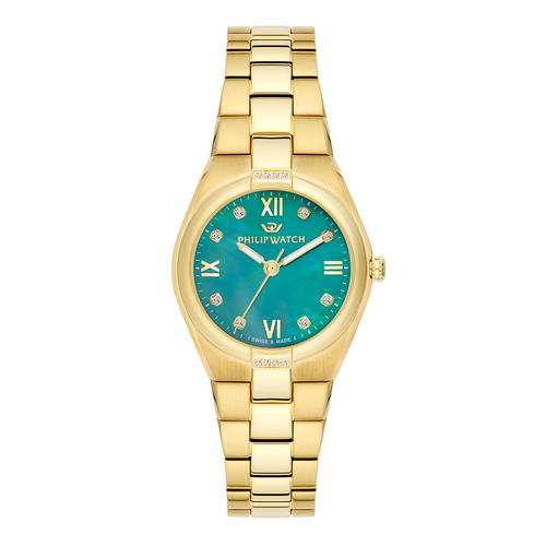 Philip Watch Timeless For Women, Green Dial With Diamonds : PHP120FAS00217 : Pari Gallery