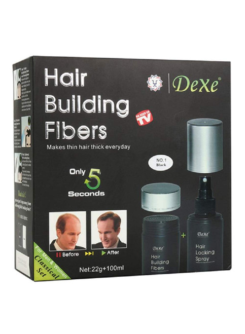 Dexe Hair Building Fiber Kit 22g+100ml(black) : 699692 : Aksyr Al Hyah Pharmacy