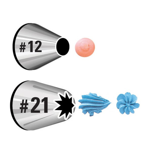 Round #12/star #21 Decorating Tip Carded : WT-418-2112 : Tavola