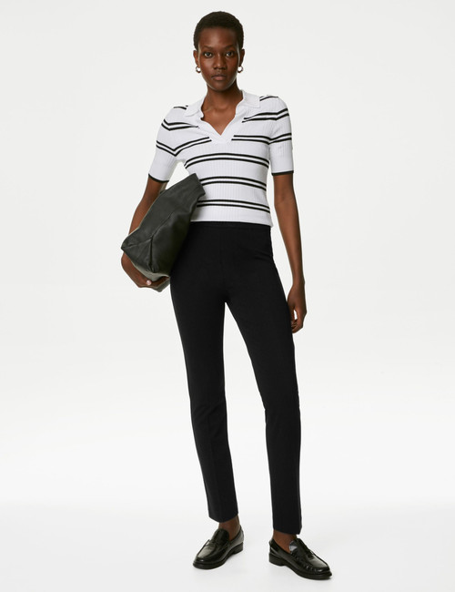 Jersey Slim Fit Ankle Grazer Trousers  : 4267 : Marks and Spencer