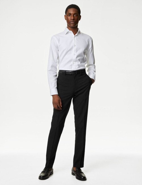 Slim Fit Plain Stretch Trouser : 4245S : Marks and Spencer