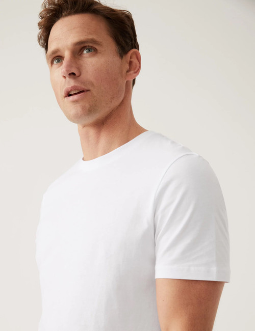 Slim Fit Pure Cotton Crew Neck T-Shirt : 5380S : Marks and Spencer
