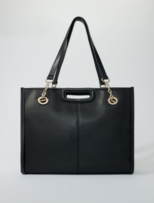 Fringed Leather Tote Bag : RXMAJ3025174BLK0TU_1 : Maje