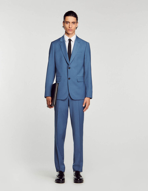 Wool suit jacket : RXSND0141607BLU046_1 : Sandro