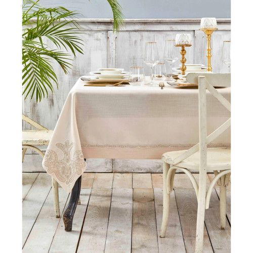 Ades Beige French Lace Table Cloth : 8680214241059 : Karaca