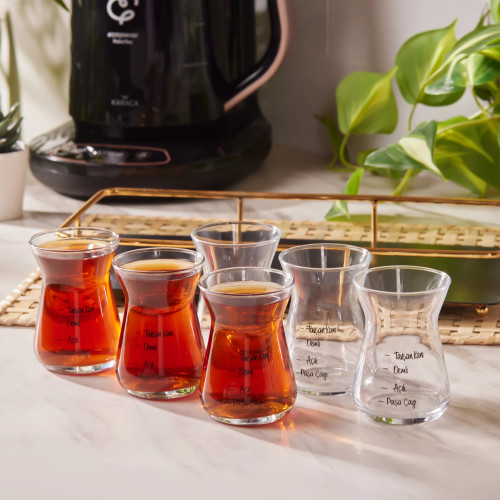 Karaca Tea Style 6 Tea Glasses : 8697918901219 : Karaca