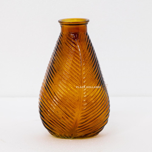 590131000 Vase Flora Leaf Finish Amber Large D14 X H23 Cm : FN DUF686 : Plaza Hollandi