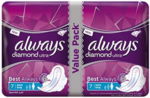 Always Diamond Large Wings Value Pack 2x24 : 96121 : Apple Pharmacy