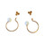Fossil Earrings Base Metal With Zircon, 2 In 1 , Rosegold Color : FSL120ACC00438 : Momento