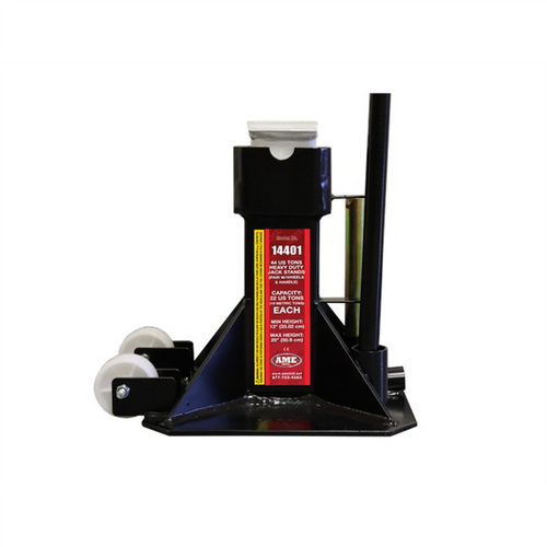 AME 22 Ton Heavy Duty Jack Stands, 1 Pair with Wheels and Handle, Min Hgt: 12in AME 22 Ton Heavy Duty Jack Stands, 1 Pair with Wheels and Handle, Min Hgt: 12in