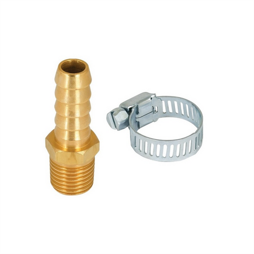 AES Industries 7347 Air Hose Repair Kit, 3/8 x 1/4 in, Hose Barb x MNPT, Brass