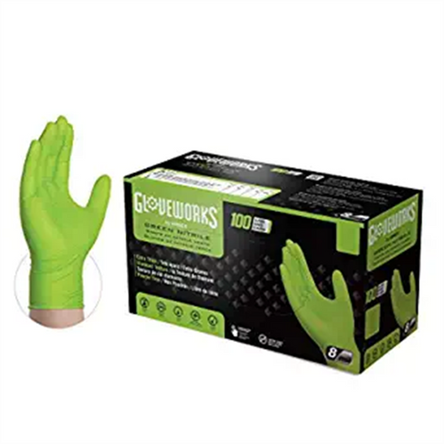 Gloveworks HD Green Nitrile Diamond Grip XXL
