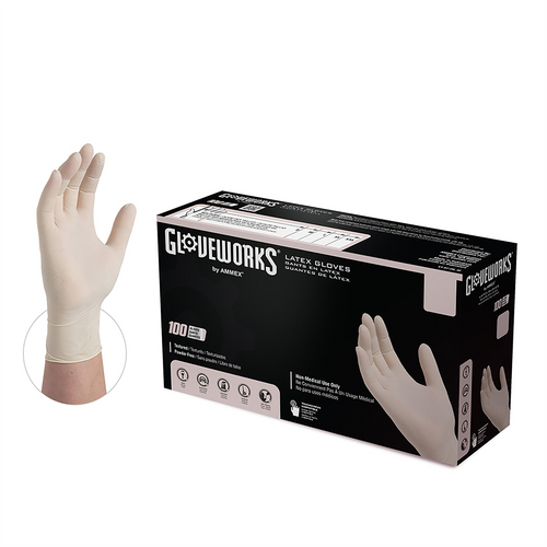 Gloveworks XL Powder Free Textured Latex Gloves Gloveworks XL Powder Free Textured Latex Gloves