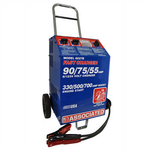 Associated 6027B Associated 90/70/55/700 Amp 6/12/24 Volt Commercial Automotive Battery Charger (220 VAC)
