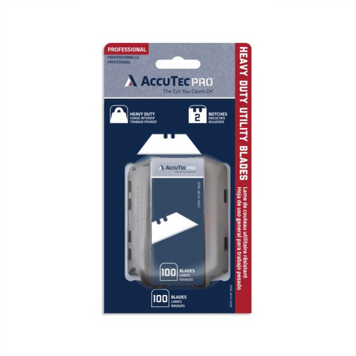 AccuTec Pro AccuTec Pro Utility Blade .024 HD 1074 2-Notch 100BL/DSPR "Carded" (10CD/CA)