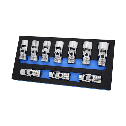 Astro Pneumatic 10pc 3/8" Drive Flex Socket Set - 6 Point - Metric Astro Pneumatic 10pc 3/8" Drive Flex Socket Set - 6 Point - Metric