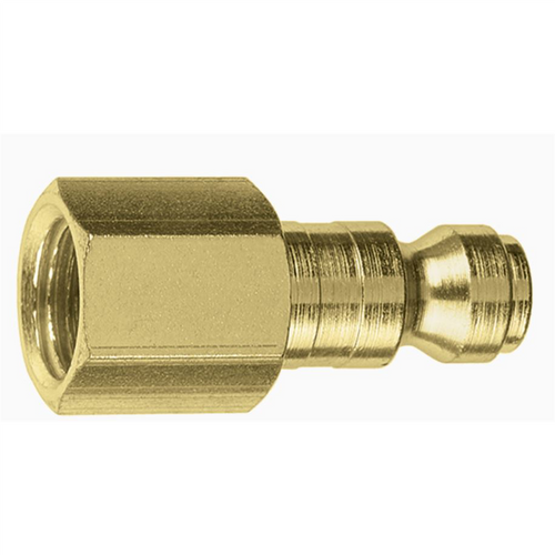 Amflo 1/4" Coupler Plug with 1/4" Female thread Automotive T Style Brass- Pack of 10