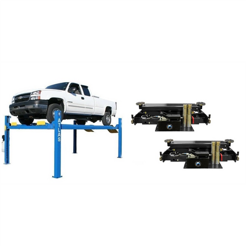 Atlas Automotive Equipment 414 14,000 Pound 4-Post Lift and RJ8 Rolling Jacks Combo (WILL CALL)