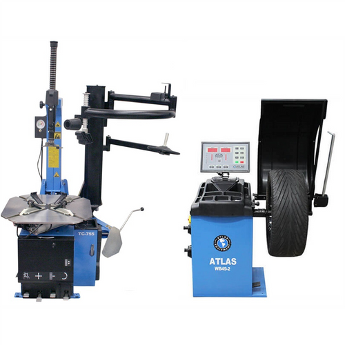 Atlas Automotive Equipment Atlas Equipment TC755EZ Rim Clamp Tire Changer + WB49-2-PRO Wheel Balancer Combo Package (WILL CALL)
