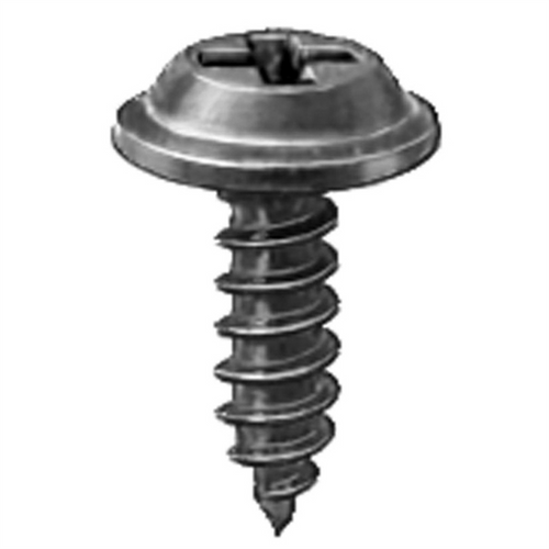 AUVECO 12213 Phillips Flat Top Washer Head A/AB Point Tapping Screw, #8 Screw x 1/2 in L, Black E-Coat