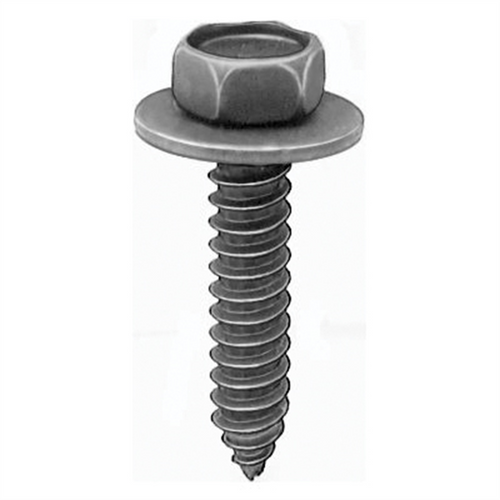AUVECO 12354 Hex Head Sems A/AB Point Tapping Screw, M6.3 x 1.81 mm Screw x 30 mm L x 10 mm Across Flats, Steel