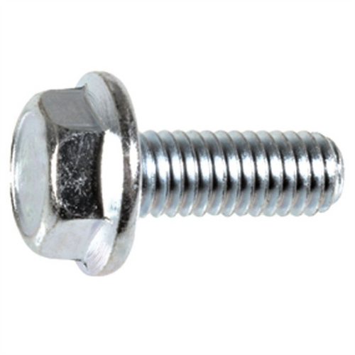 AUVECO 17316 Hex Flange Head License Plate Screw, M6 x 1 mm Screw x 16 mm L, Zinc/Clear