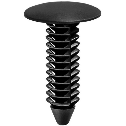 AUVECO 17664 Single Head Type 1 Shield Panel Retainer, 11/16 in Dia Bottom Head x 5/16 in Dia Stem, Nylon, Black