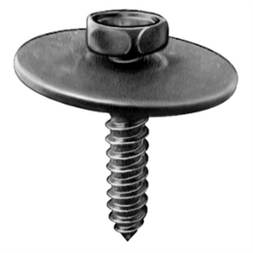 AUVECO 19278 Hex Head Sems A/AB Point Tapping Screw, M4.2 x 1.41 mm Screw x 20 mm L, Black Phosphate