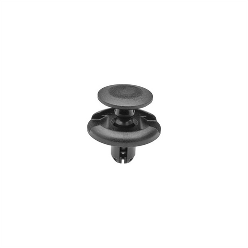 AUVECO 20908 Push-Type with Drive Pin Fender Splash Shield Retainer, 20 mm Dia Head x 10 mm L Stem, Nylon, Black