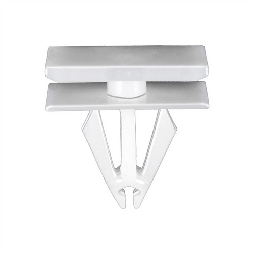 AUVECO 22099 Wheel Opening and Rocker Molding Clip, (12 x 20 mm Top and Bottom) Head, Nylon, White