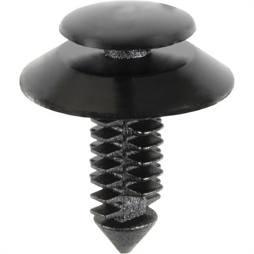 AUVECO AP12565 Double Head Type 7 Door Trim Panel Retainer, 1/2 in Dia Top x 25/32 in Dia Bottom Head, Nylon, Black