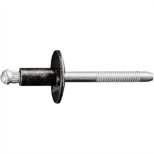 AUVECO AP12652 Blind Rivet, 1/4 in Dia x 1/8 to 1/4 in Grip Range, Steel Rivet/Mandrel, Black