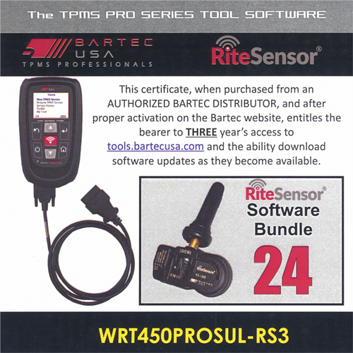 Bartec USA 3 Year Software License for the Tech450PRO w/ 24 RITE-SENSORS