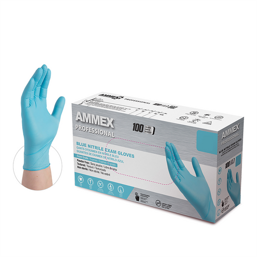 Ammex Corporation Nitrile PF Exam Gloves S