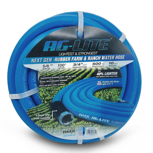 BluBird AG-Lite Rubber Water Hose Assembly 5/8" x 100'