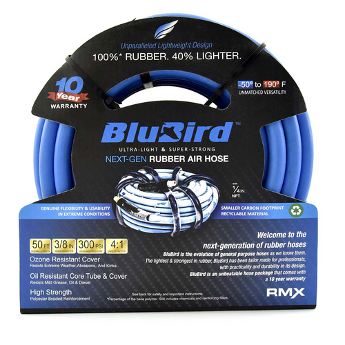BluBird NEXT-GEN Rubber Air Hose 3/8 in. x 50 feet 300 PSI