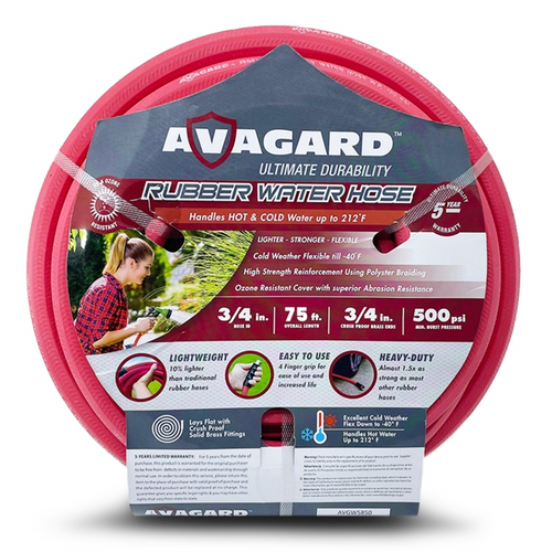 BluBird Avagard Rubber Water Hose Assembly 3/4" x 75' BluBird Avagard Rubber Water Hose Assembly 3/4" x 75'