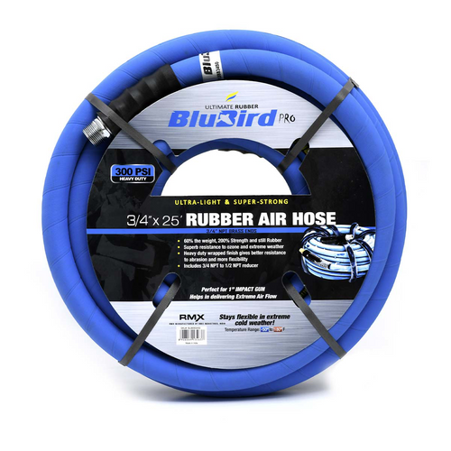 BluBird Pro Rubber Air Hose Assembly 3/4" x 25'